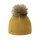 Kama knitted hat (pom-pom) A166 Merino - ladies yellow - 1 piece