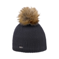 Kama knitted hat (pom-pom) A166 Merino - ladies black - 1 piece