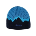 Kama knitted hat (beanie) A169 Kamakadze Merino - blue/black - 1 piece