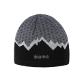 Kama knitted hat (beanie) A169 Kamakadze Merino - black/grey - 1 piece