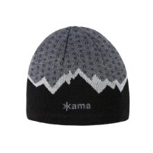 Kama knitted hat (beanie) A169 Kamakadze Merino - black/grey - 1 piece