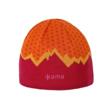 Kama knitted hat (beanie) A169 Kamakadze Merino - pink/orange - 1 piece
