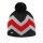 Kama knitted hat (pom-pom) A179 Merino - graphite grey/grey/red - 1 piece