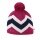 Kama knitted hat (pom-pom) A179 Merino - pink/white/navy blue - 1 piece