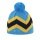 Kama knitted hat (pom-pom) A179 Merino - blue/yellow/navy blue - 1 piece