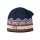 Kama knitted hat (pom-pom) A187 Merino - navy blue/white/red - 1 piece