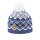 Kama knitted hat (pom-pom) A172 Merino - ladies blue/white - 1 piece