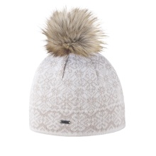 Kama knitted hat (pom-pom) A173 Merino - ladies white - 1 piece