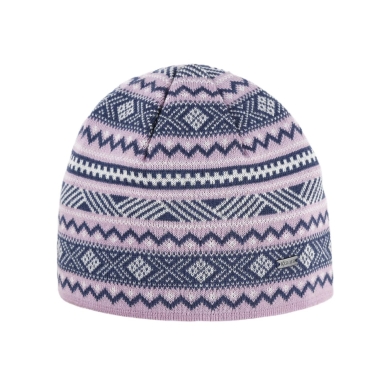 Kama knitted hat (beanie) A174 Merino - ladies pink/white/blue - 1 piece