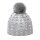 Kama knitted hat (pom-pom) A183 Merino - ladies grey/white - 1 piece