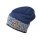 Kama knitted hat (beanie) A189 Merino - ladies blue/white - 1 piece