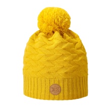 Kama knitted hat (pom-pom) AW71 Merino Kamakadze (windproof) - yellow - 1 piece