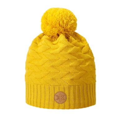 Kama knitted hat (pom-pom) AW71 Merino Kamakadze (windproof) - yellow - 1 piece