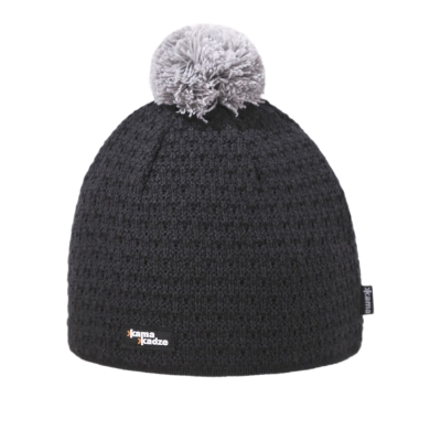 Kama knitted hat (pom-pom) K36 Merino Kamakadze - graphite grey/grey - 1 piece
