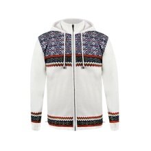 Kama Sweater Pullover 3097 Full Zip with Nordic Pattern (Hood, windproof) white Men's