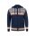 Kama Sweater Pullover 3097 Full Zip with Nordic Pattern (Hood, windproof) dark blue men's