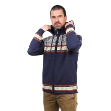 Kama Sweater Pullover 3097 Full Zip with Nordic Pattern (Hood, windproof) white Men's