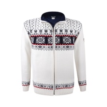 Kama Sweater Pullover 3054 Full Zip made from merino wool (knitted material, windproof) white men's