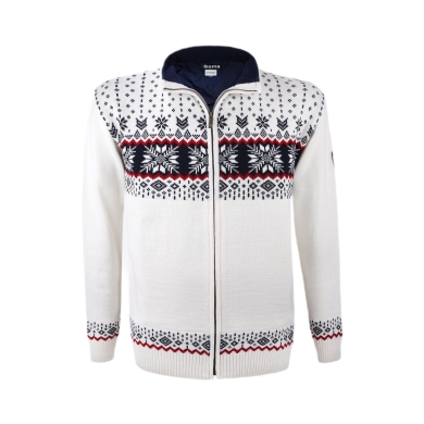 Kama Sweater Pullover 3054 Full Zip made from merino wool (knitted material, windproof) white men's