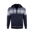 Kama Sweater Pullover 3064 Full Zip made from merino wool (with hood, windproof) dark blue men's