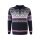 Kama Sweater Pullover 3371 Half Zip with Nordic Pattern (warm, windproof) dark blue men's