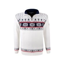 Kama Sweater Pullover 4054 Half Zip (warm, knitted material) white men's