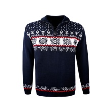Kama Sweater Pullover 4054 Half Zip (warm, knitted material) dark blue men's