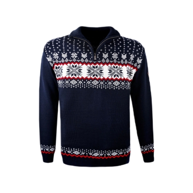 Kama Sweater Pullover 4054 Half Zip (warm, knitted material) dark blue men's