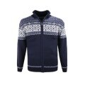Kama Sweater Pullover 4064 Full Zip (Merino wool blend) dark blue men's