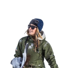 Kama winter hat (ear hat) AW65 Lapon soft shell (windproof) - white/black - 1 piece