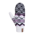 Kama Winter Gloves (Mittens) R112 made of Merino wool - white/grey - 1 pair