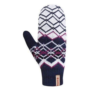 Kama Winter Gloves (Mittens) R112 made of Merino wool - navy blue/white - 1 pair
