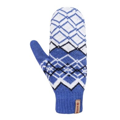 Kama Winter Gloves (Mittens) R112 made of Merino wool - denim blue/white - 1 pair