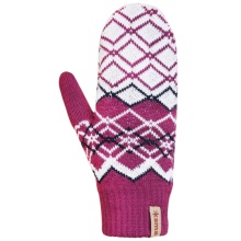 Kama Winter Gloves (Mittens) R112 made of Merino wool - pink/white - 1 pair