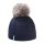 Kama knitted hat (pom-pom) A109 Merino - ladies navy blue - 1 piece