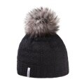 Kama knitted hat (pom-pom) A109 Merino - ladies black - 1 piece