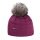 Kama knitted hat (pom-pom) A109 Merino - ladies plum violet - 1 piece