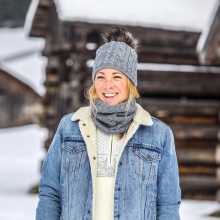 Kama knitted hat (pom-pom) A121 Merino - ladies white - 1 piece