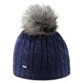Kama knitted hat (pom-pom) A121 Merino - ladies navy blue - 1 piece