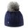 Kama knitted hat (pom-pom) A121 Merino - ladies navy blue - 1 piece