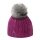 Kama knitted hat (pom-pom) A121 Merino - ladies plum violet - 1 piece