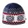 Kama knitted hat (beanie) A137 Merino - blue/red/white - 1 piece
