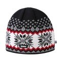 Kama knitted hat (beanie) A137 Merino - black/red/white - 1 piece