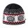 Kama knitted hat (beanie) A137 Merino - black/red/white - 1 piece