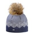 Kama knitted hat (pom-pom) A152 Merino - ladies blue/white - 1 piece