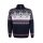 Kama Sweater Pullover 4071 Half Zip with Nordic Pattern (Merino Wool Blend) navy blue Men's