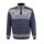 Kama Sweater Pullover 4082 Half Zip with Nordic Pattern (Merino Wool) navy blue Men's