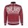 Kama Sweater Pullover 4082 Half Zip with Nordic Pattern (Merino Wool) red Men's