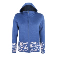 Kama Hooded Sweatshirt 5049 Full Zip (Merino Wool Blend, Warm) Denim Blue Ladies