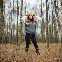 Kama Hooded Sweatshirt 5057 Kamakadze Half Zip (Merino Wool Blend) Graphite Grey Ladies